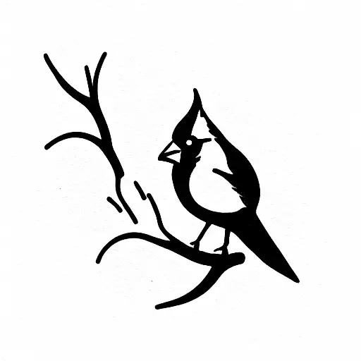 cardinal silhouette tattoo
