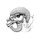 camel mushroom head tattoo design idea