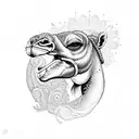 camel mushroom head tattoo design idea