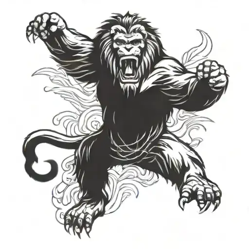 king kong roar Lion tattoo design idea