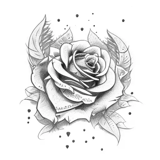dark fantasy knight with roses tattoo design idea