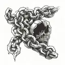 A broken chain being repaired, symbolizing the fight for freedom and justice tattoo design idea
