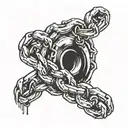 A broken chain being repaired, symbolizing the fight for freedom and justice tattoo design idea