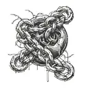 A broken chain being repaired, symbolizing the fight for freedom and justice tattoo design idea