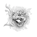 cobra naja com rosas tattoo design idea