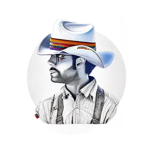 gay cowboy tattoo design idea