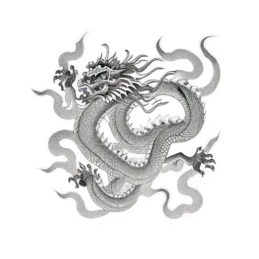 Chinese Dragon strong and proud tattoo design idea
