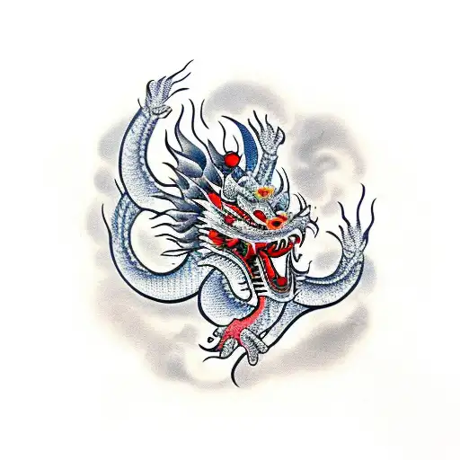 Chinese Dragon fearless and strong tattoo design idea