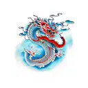Chinese Dragon fearless and strong tattoo design idea