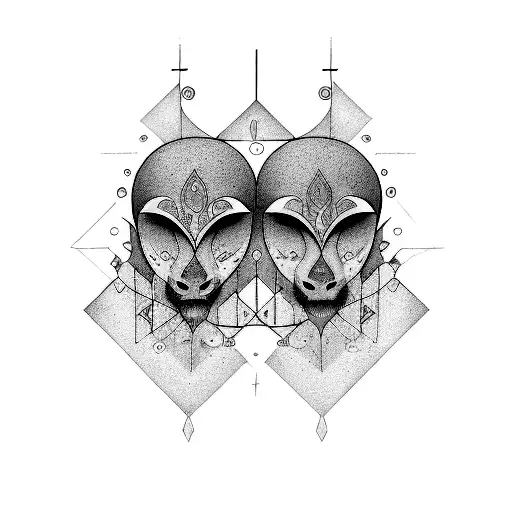 Minimalist Soulmates Tadesign for soulmates, capturing the essence of yin tattoo design idea