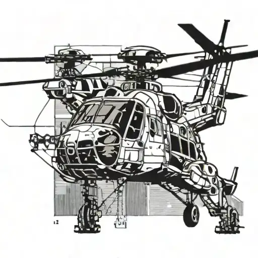 soldier and military helicopter newspaper  tattoo design idea