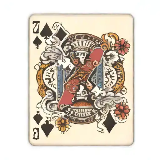 playing cards 7 spades 2 diamonds tattoo design idea