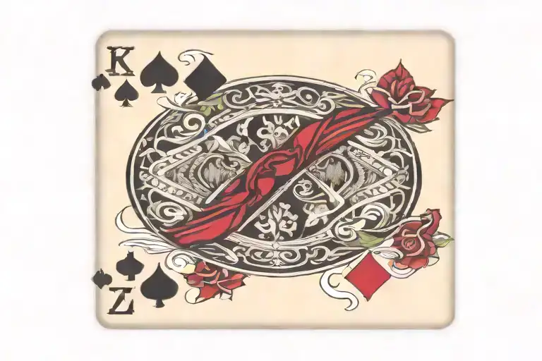 two playing cards 7 of spades and 2 of diamonds tattoo design idea