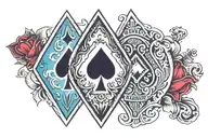 7 of spades 2 of diamonds poker card tattoo design idea