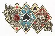 7 of spades 2 of diamonds poker card tattoo design idea