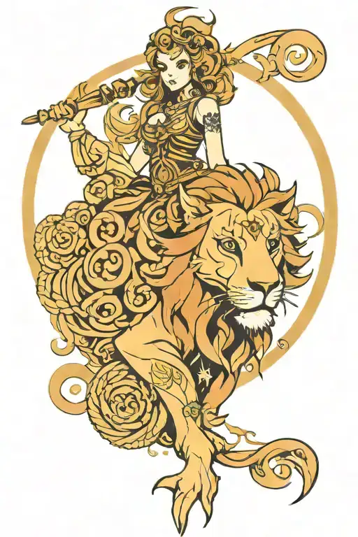 leo zodiac sign tattoo design idea