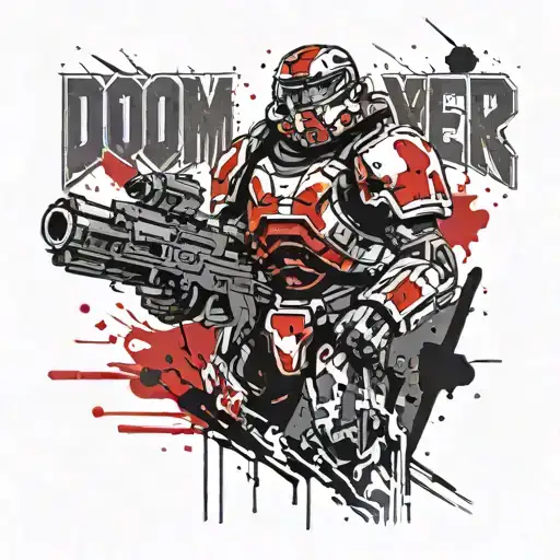 Doom Slayer logo tattoo design idea