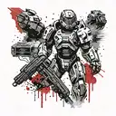 Doom Slayer logo tattoo design idea