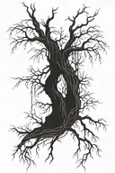 willow tree branch tattoo design idea