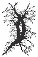willow tree branch tattoo design idea