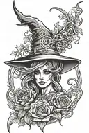 Witchy tattoo design idea