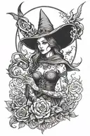 Witchy tattoo design idea