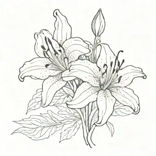 a lilly with the dates 1950 and 1968 incorporated  tattoo design idea
