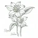 a dainty  lilly with the dates 1950 and 1968 written near it tattoo design idea