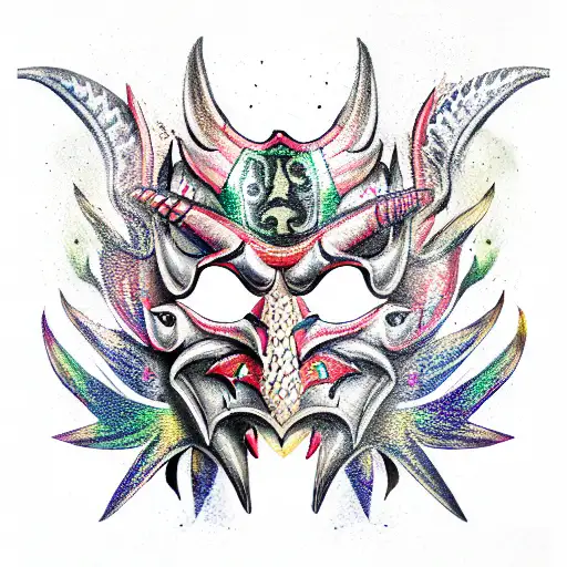 Philippine bakunawa mask tattoo design idea