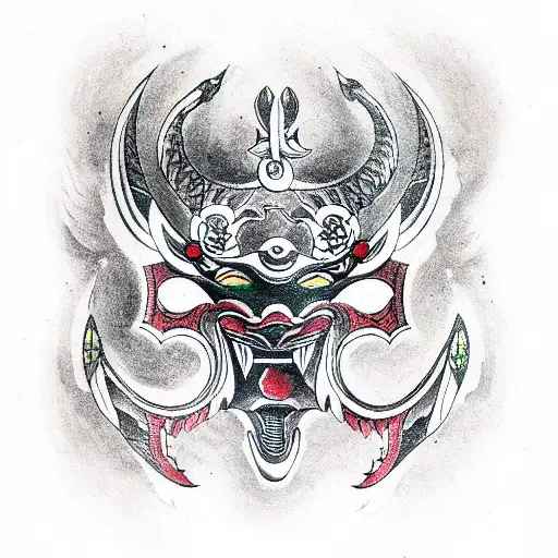 Philippine bakunawa mask tattoo design idea