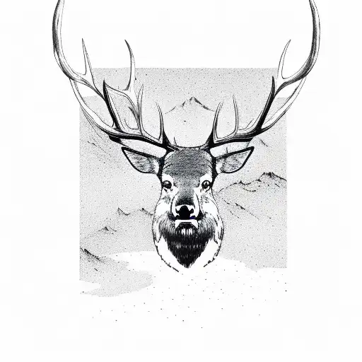 elk tracks with name in middle tattoo design idea
