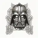 Darth Vader Helmet Kibuki Mask tattoo design idea
