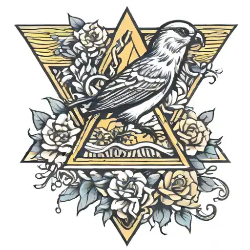 canary triangle tattoo design idea
