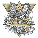 canary triangle tattoo design idea