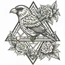 canary triangle tattoo design idea