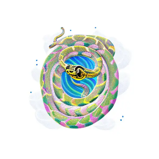 Cobra snake circle tattoo design idea