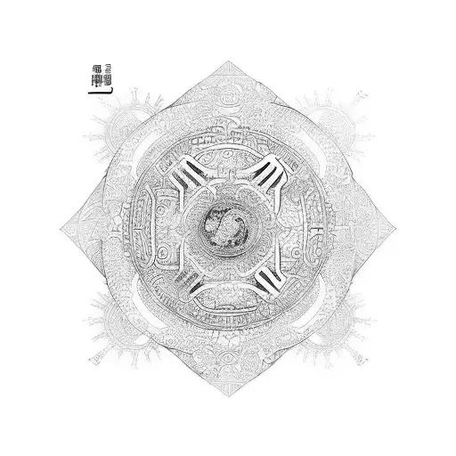 sol luna yin yan tattoo design idea