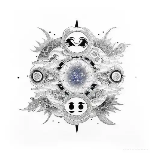 sol luna tattoo design idea