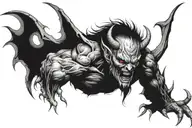 demon line work tattoo design idea