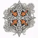 celtic cross pentagram  tattoo design idea