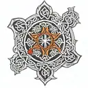 celtic cross pentagram  tattoo design idea