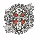 celtic cross pentagram  tattoo design idea