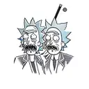 Rick and morty smoking tattoo design idea