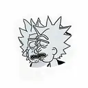 Rick and morty smoking tattoo design idea