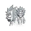 Rick and morty smoking tattoo design idea