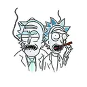 Rick and morty smoking tattoo design idea
