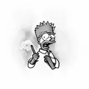 Bart Simpson smoking weed tattoo design idea