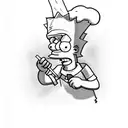 Bart Simpson smoking weed tattoo design idea
