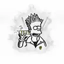 Bart Simpson smoking weed tattoo design idea