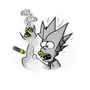 Bart Simpson smoking weed tattoo design idea